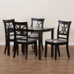 Clarke Modern and Contemporary Grey Fabric Upholstered and Espresso Brown Finished Wood 5-Piece Dining Set FredCo