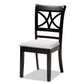 Clarke Modern and Contemporary Grey Fabric Upholstered and Espresso Brown Finished Wood 5-Piece Dining Set FredCo