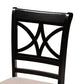 Clarke Modern and Contemporary Sand Fabric Upholstered and Espresso Brown Finished Wood 5-Piece Dining Set FredCo