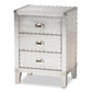 Claude French Industrial Silver Metal 3-Drawer Nightstand FredCo