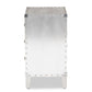 Claude French Industrial Silver Metal 3-Drawer Nightstand FredCo