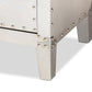 Claude French Industrial Silver Metal 3-Drawer Nightstand FredCo