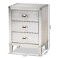 Claude French Industrial Silver Metal 3-Drawer Nightstand FredCo