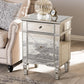 Claudia Hollywood Regency Glamour Style Mirrored Nightstand FredCo