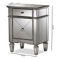 Claudia Hollywood Regency Glamour Style Mirrored Nightstand FredCo