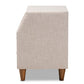 Claverie Mid-Century Modern Beige Fabric Upholstered 2-Drawer Wood Nightstand FredCo