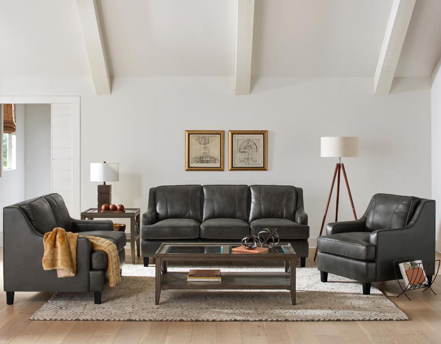 Clayton Upholstered Living Room Set Grey 552051-S2 Coaster FredCo