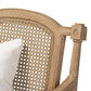 Clemence French Provincial Ivory Fabric Upholstered Whitewashed Wood Armchair FredCo