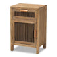 Clement Rustic Transitional Medium Oak Finished 1-Door and 1-Drawer Wood Spindle Nightstand FredCo
