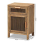 Clement Rustic Transitional Medium Oak Finished 1-Door and 1-Drawer Wood Spindle Nightstand FredCo