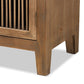 Clement Rustic Transitional Medium Oak Finished 2-Door and 2-Drawer Wood Spindle Accent Storage Cabinet FredCo