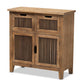 Clement Rustic Transitional Medium Oak Finished 2-Door and 2-Drawer Wood Spindle Accent Storage Cabinet FredCo