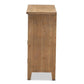 Clement Rustic Transitional Medium Oak Finished 2-Door and 2-Drawer Wood Spindle Accent Storage Cabinet FredCo