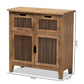 Clement Rustic Transitional Medium Oak Finished 2-Door and 2-Drawer Wood Spindle Accent Storage Cabinet FredCo