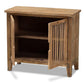 Clement Rustic Transitional Medium Oak Finished 2-Door Wood Spindle Accent Storage Cabinet FredCo