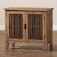 Clement Rustic Transitional Medium Oak Finished 2-Door Wood Spindle Accent Storage Cabinet FredCo