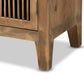 Clement Rustic Transitional Medium Oak Finished 2-Door Wood Spindle Accent Storage Cabinet FredCo