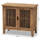 Clement Rustic Transitional Medium Oak Finished 2-Door Wood Spindle Accent Storage Cabinet FredCo