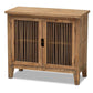 Clement Rustic Transitional Medium Oak Finished 2-Door Wood Spindle Accent Storage Cabinet FredCo