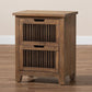 Clement Rustic Transitional Medium Oak Finished 2-Drawer Wood Spindle Nightstand FredCo