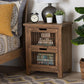 Clement Rustic Transitional Medium Oak Finished 2-Drawer Wood Spindle Nightstand FredCo