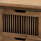 Clement Rustic Transitional Medium Oak Finished 2-Drawer Wood Spindle Nightstand FredCo