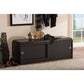 Clevedon Modern and Contemporary Dark Brown Wood Entryway Storage Cushioned Bench Shoe Rack Cabinet Organizer FredCo