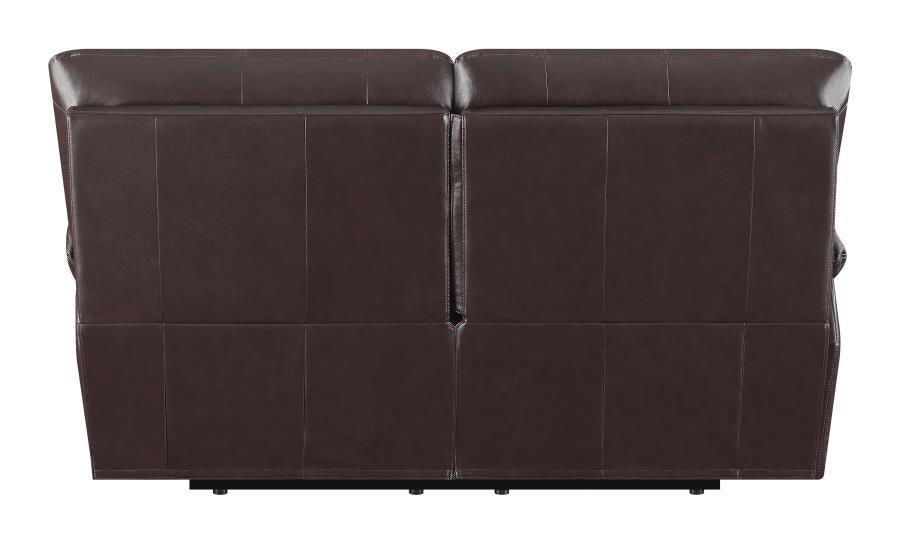Clifford Upholstered Pillow Top Arm Living Room Set Chocolate Brown 600281-S2 Coaster FredCo
