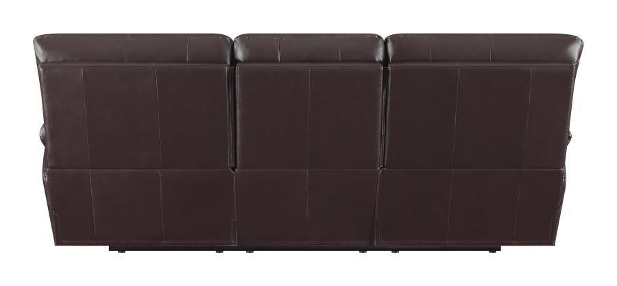 Clifford Upholstered Pillow Top Arm Living Room Set Chocolate Brown 600281-S3 Coaster FredCo