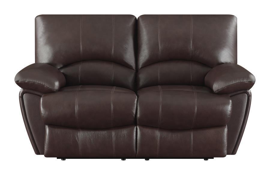 Clifford Upholstered Pillow Top Arm Living Room Set Chocolate Brown 600281-S3 Coaster FredCo