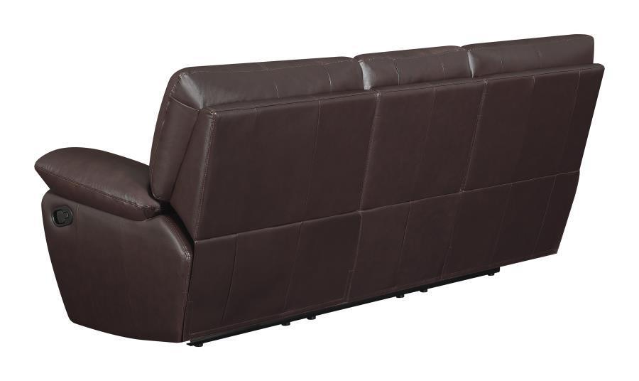 Clifford Upholstered Pillow Top Arm Living Room Set Chocolate Brown 600281-S3 Coaster FredCo