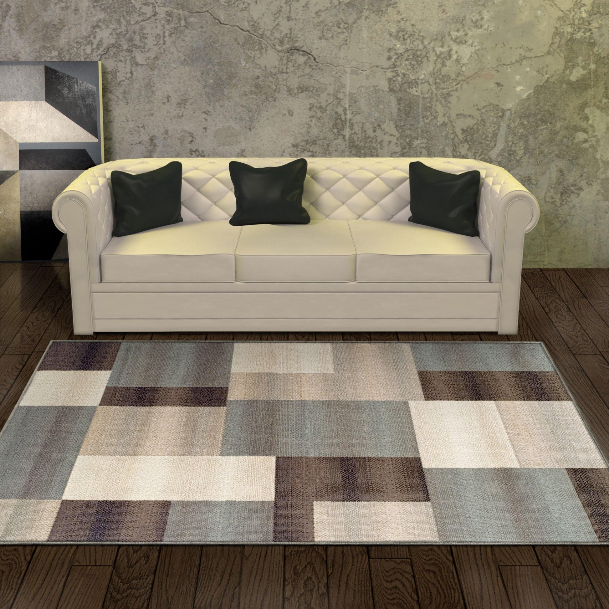 Clifton Geometric Patchwork Contemporary Rug FredCo