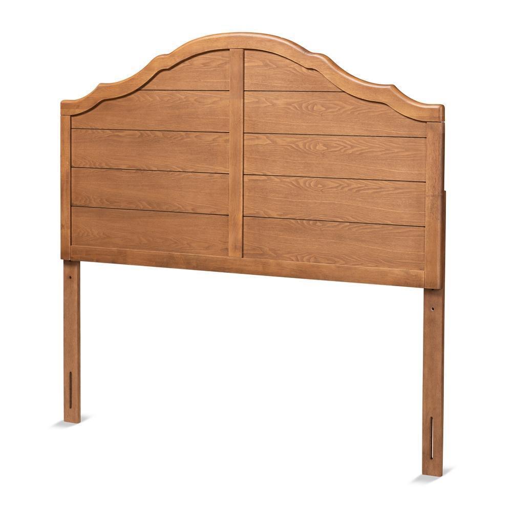 Clive Vintage Traditional Farmhouse Ash Walnut Finished Wood King Size Headboard FredCo