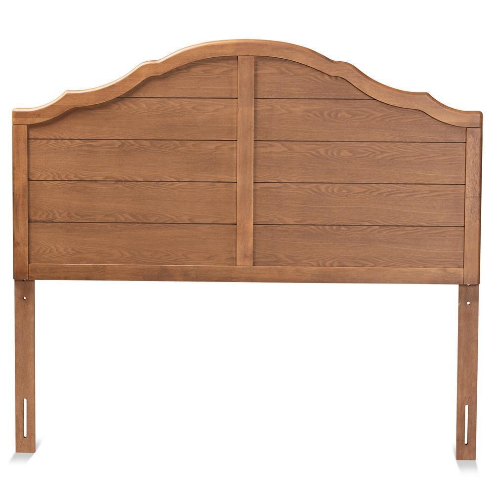 Clive Vintage Traditional Farmhouse Ash Walnut Finished Wood King Size Headboard FredCo
