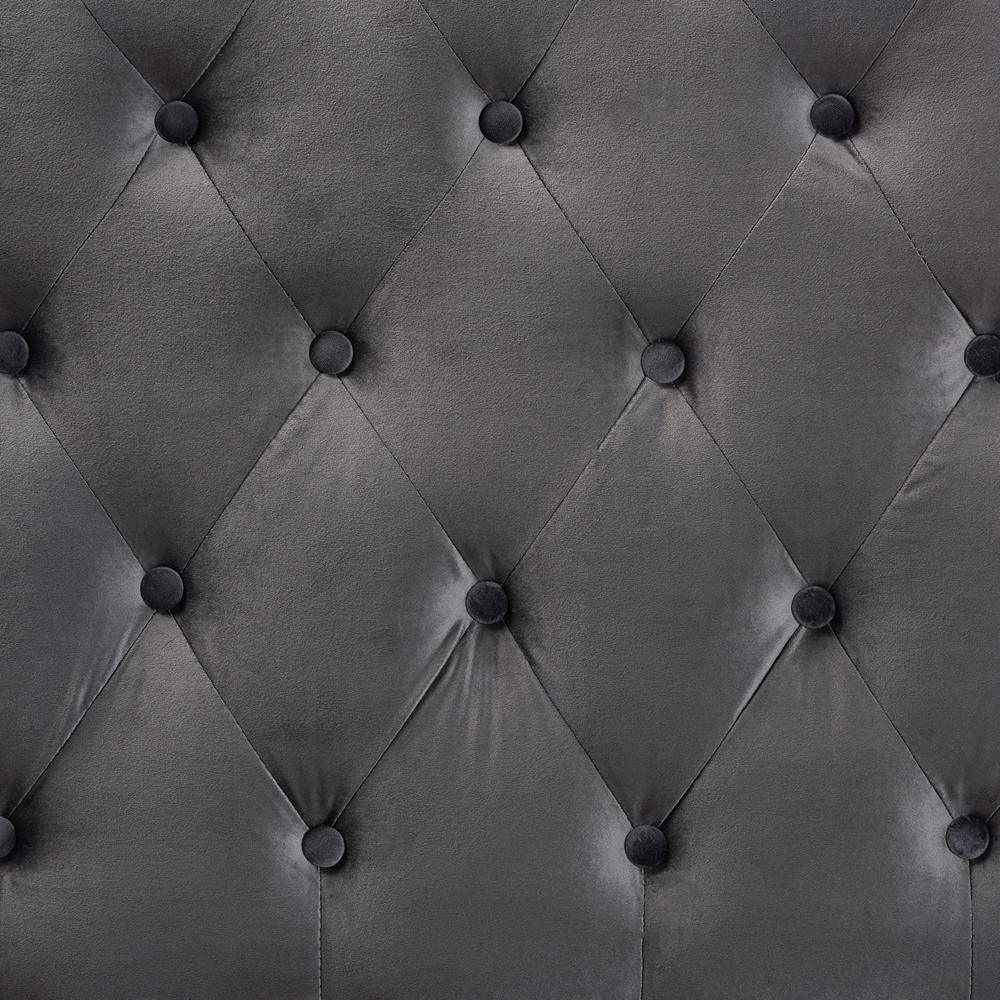 Clovis Modern and Contemporary Grey Velvet Fabric Upholstered King Size Headboard FredCo