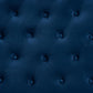 Clovis Modern and Contemporary Navy Blue Velvet Fabric Upholstered Queen Size Headboard FredCo