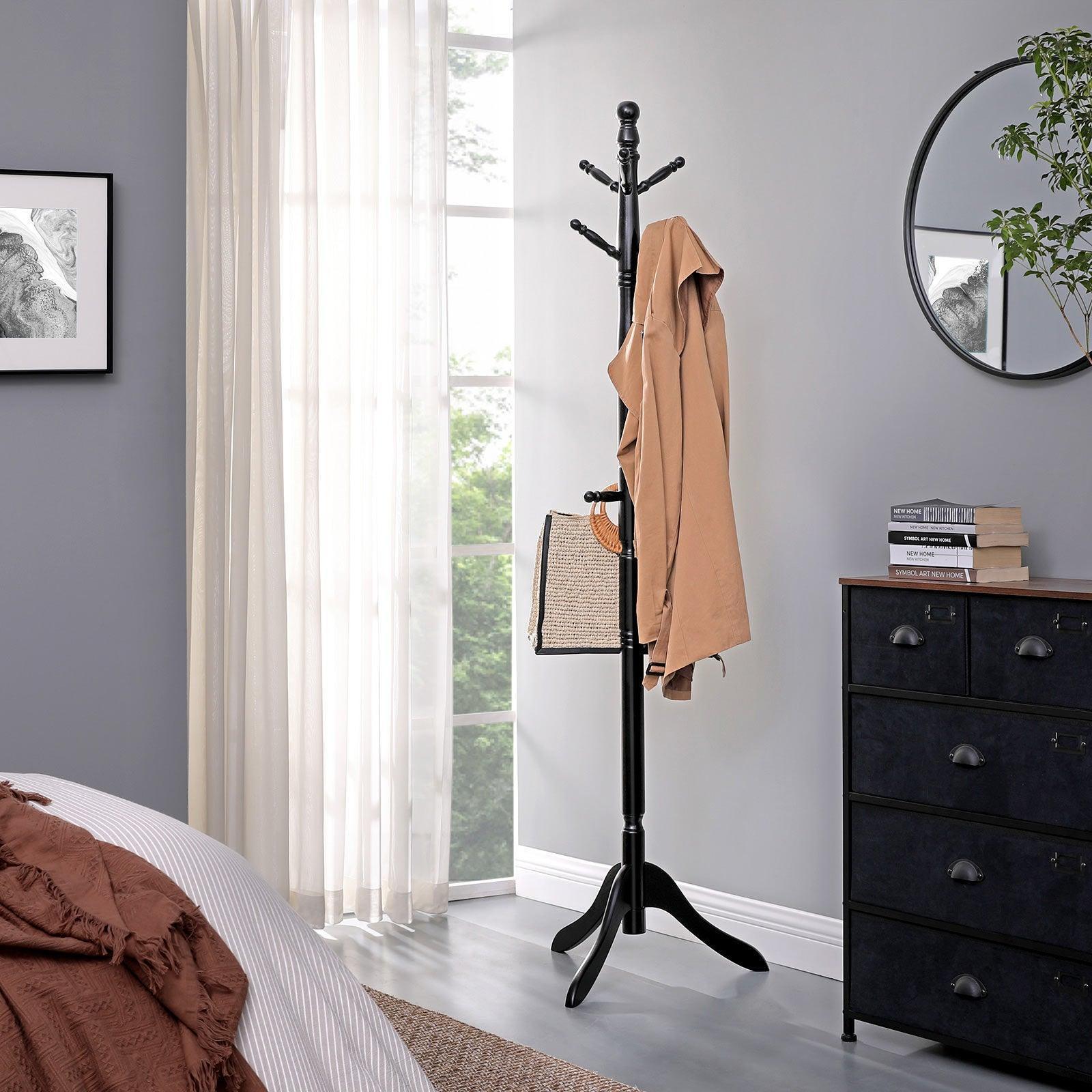 Coat Rack Black with 10 hooks FredCo