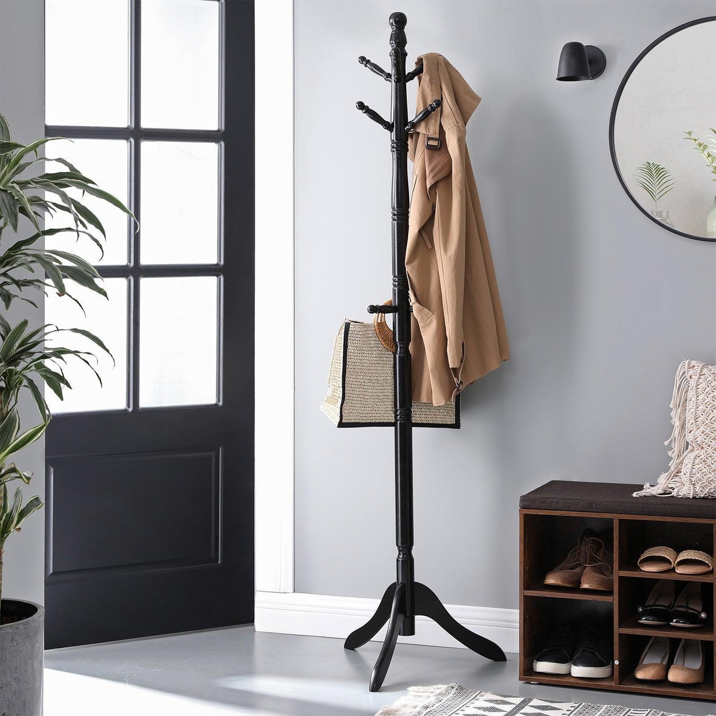 Coat Rack Black with 10 hooks FredCo