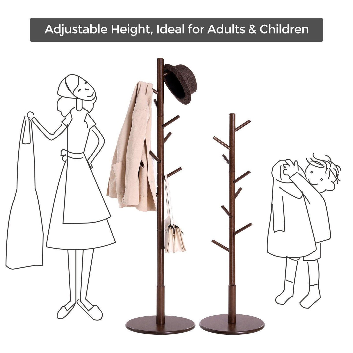 Coat Rack Dark Walnut FredCo