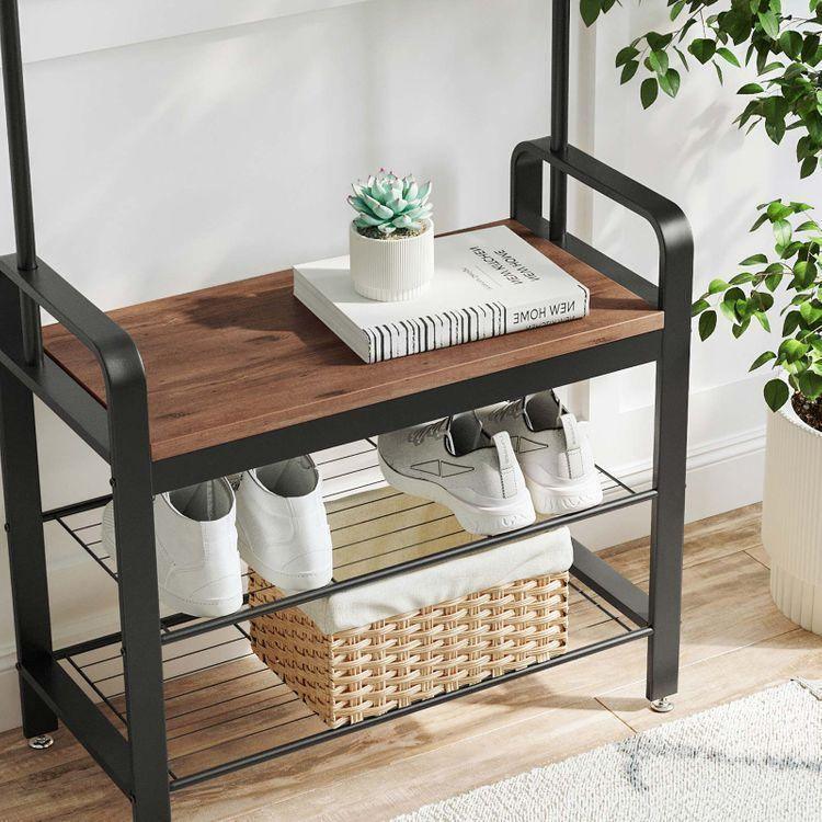 Coat Rack Hazelnut Brown and Black FredCo