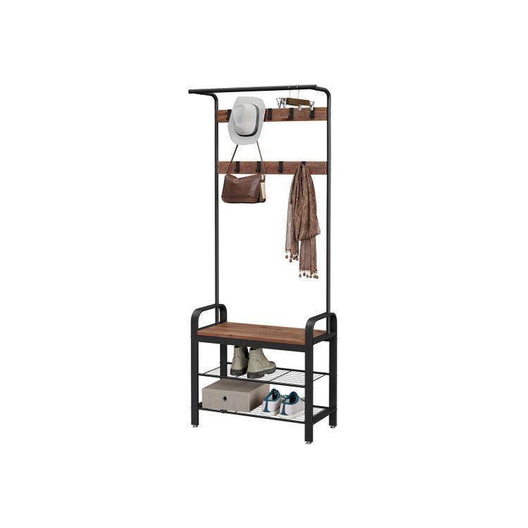 Coat Rack Hazelnut Brown and Black FredCo