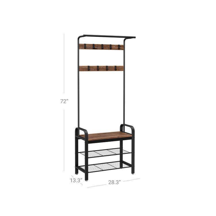 Coat Rack Hazelnut Brown and Black FredCo