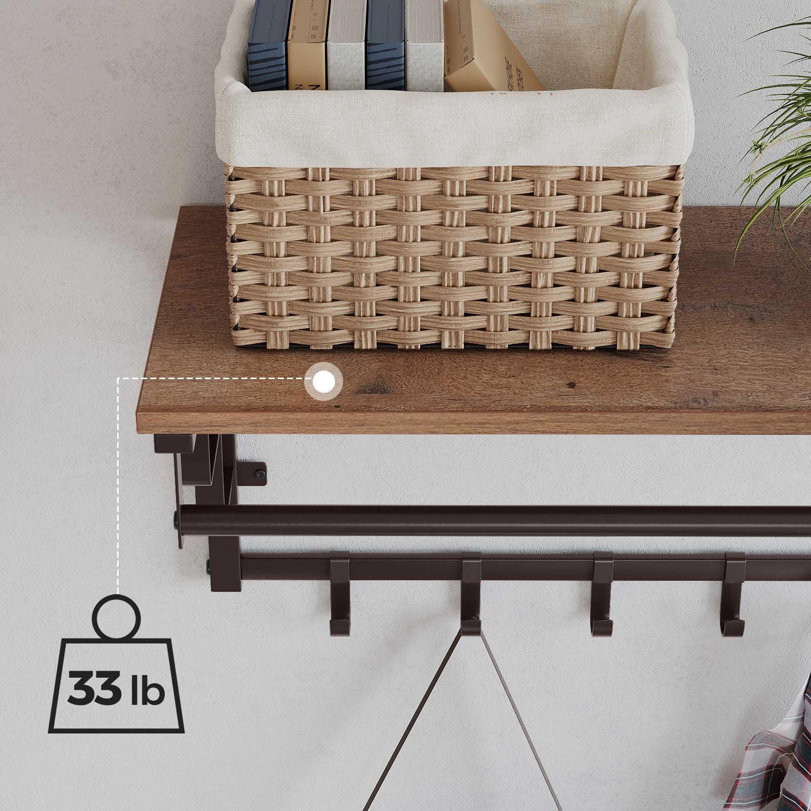 Coat Rack Hazelnut Brown and Bronze FredCo