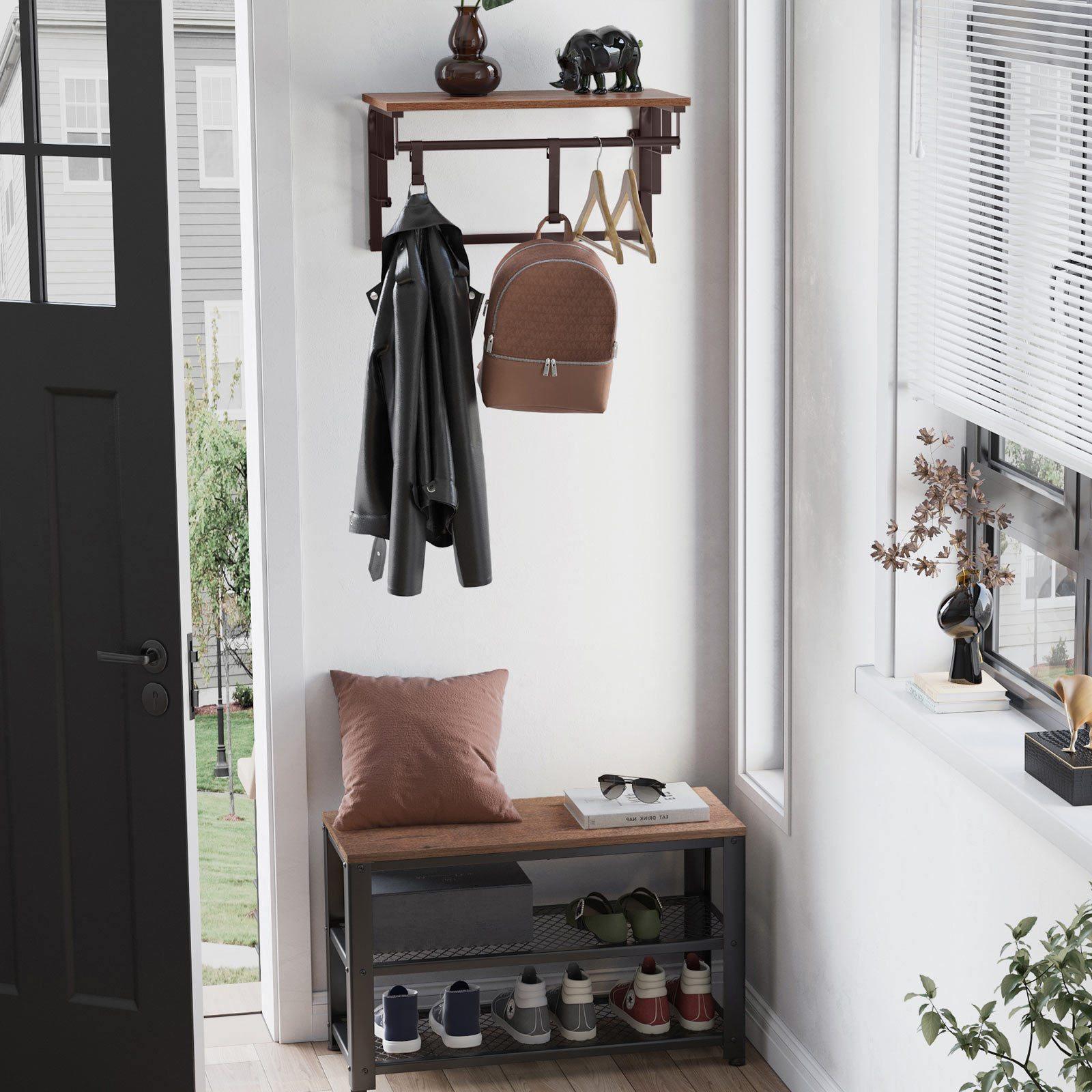 Coat Rack Hazelnut Brown and Bronze FredCo