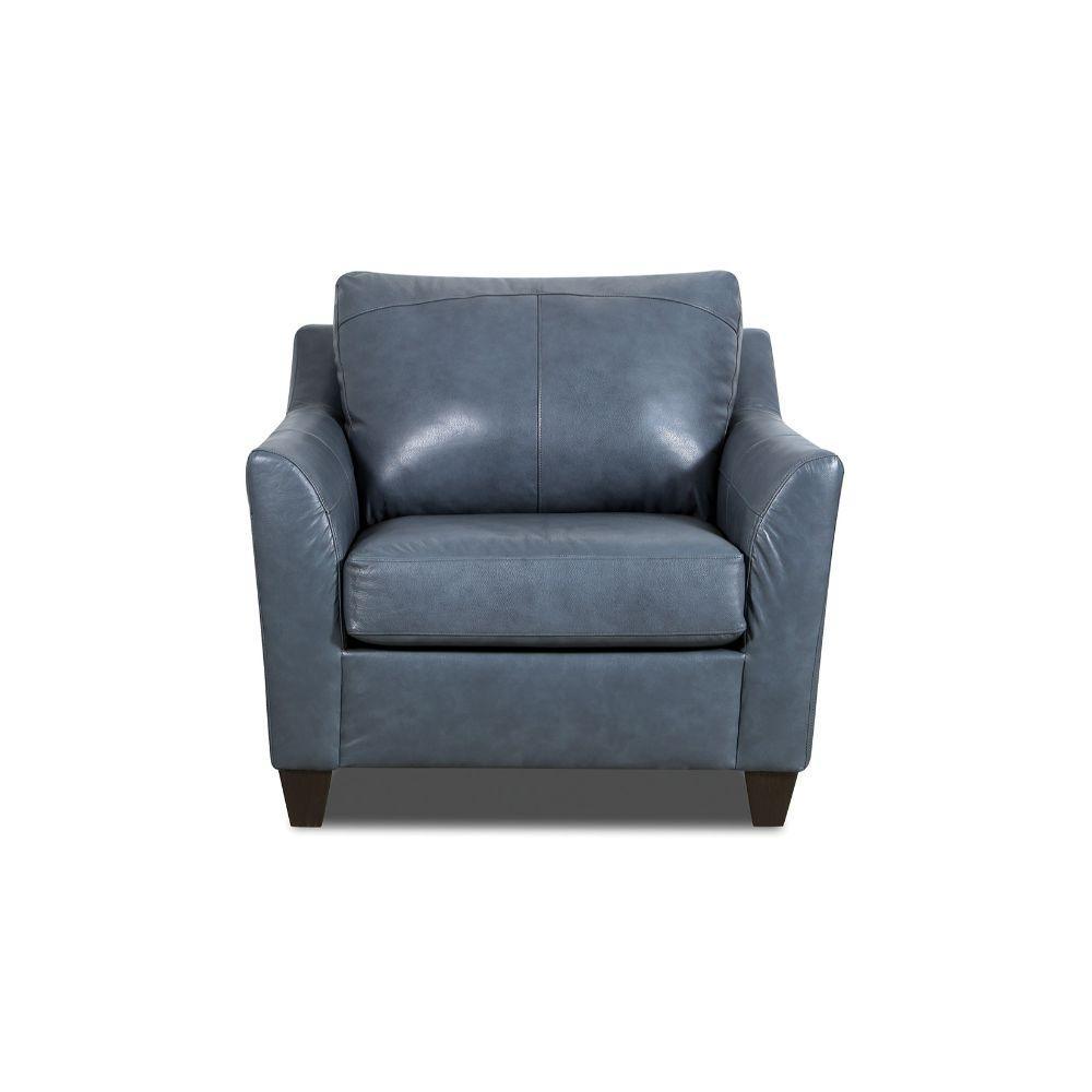 Cocus Chair Steel Blue Top Grain Leather Match FredCo