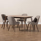 Cody Mid-Century Modern Light Grey Fabric Upholstered Walnut Finished Wood 5-Piece Dining Set FredCo