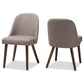 Cody Mid-Century Modern Light Grey Fabric Upholstered Walnut Finished Wood Dining Chair (Set of 2) FredCo