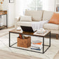 Coffee Table with Thickened Board Rustic Brown FredCo