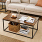 Coffee Table with Thickened Board Rustic Brown FredCo