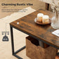 Coffee Table with Thickened Board Rustic Brown FredCo